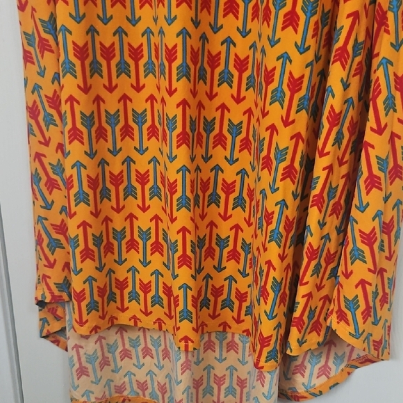 LuLaRoe Orange and Black High Low Dress - Picture 2 of 4